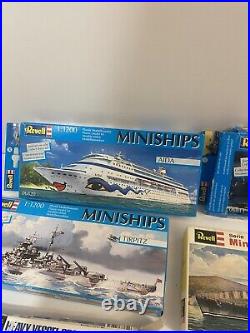 Mix LOT 9x Mini Ships Revell Mini Models Ships, Navy, Cruises And More