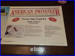 Model Shipways #2160 American Privateer Armed Virginia Sloop 1/48 Scale. Rb