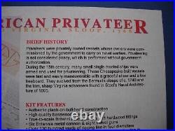 Model Shipways MS2160 American Privateer, Laser, Wood, Ship Model Kit, 148 Scale