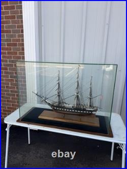 Museum Quality Assembled USS Constitution Model Ship in Large 33 Glass C Detail