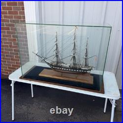 Museum Quality Assembled USS Constitution Model Ship in Large 33 Glass C Detail