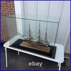 Museum Quality Assembled USS Constitution Model Ship in Large 33 Glass C Detail