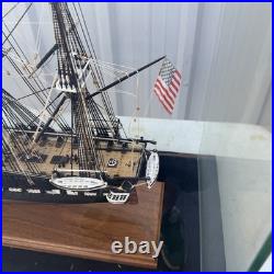 Museum Quality Assembled USS Constitution Model Ship in Large 33 Glass C Detail