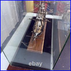 Museum Quality Assembled USS Constitution Model Ship in Large 33 Glass C Detail