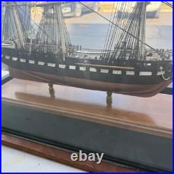 Museum Quality Assembled USS Constitution Model Ship in Large 33 Glass C Detail