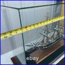 Museum Quality Assembled USS Constitution Model Ship in Large 33 Glass C Detail