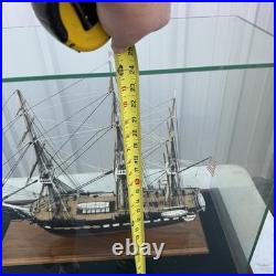 Museum Quality Assembled USS Constitution Model Ship in Large 33 Glass C Detail