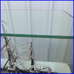Museum Quality Assembled USS Constitution Model Ship in Large 33 Glass C Detail