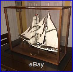 NEWSBOY Brigantine Of Boston 1854 Wood Model Ship in Case Museum Quality