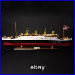 Premium Titanic Wooden Model Ship White Star Line LED Light 23 Nautical Decor
