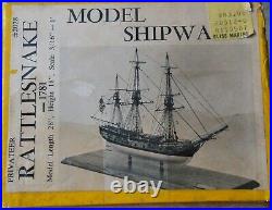 Privateer Rattlesnake Vintage Solid Hull Wood Kit Model Shipways New