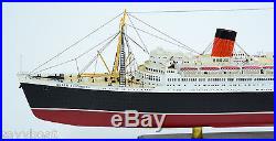 QUEEN ELIZABETH Ocean Liner 40 Handmade Wooden Ship Model NEW