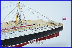 QUEEN ELIZABETH Ocean Liner 40 Handmade Wooden Ship Model NEW