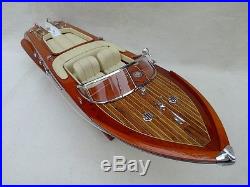 Quality Riva Aquarama 21 (L50cm) Cream Seat Wood Model Boat Free Shipping