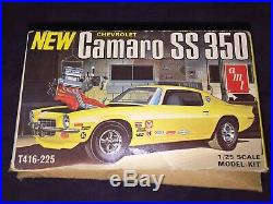 RARE VINTAGE AMT T416 New Camaro SS 350, Open Sealed Bag Un-built FREE SHIPPING