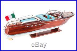 RIVA AQUARAMA LAMBORGHINI 70cm Handcrafted Wooden Model Speed Boat Ship