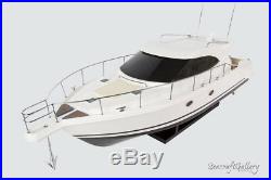 RIVIERA 4700 MODEL BOAT SHIP COMPLETED HANDMADE SCALE MODEL 95cm