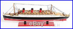 RMS Queen Mary Ocean Liner Wooden Model 32 Cruise Ship Cunard Lines Boat New