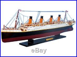 RMS Titanic Ocean Liner Handcrafted Wooden Model Ship 32 White Star Boat Line