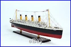 RMS Titanic White Star Line Cruise Ship Model 40 LED lights Wooden Ship Model