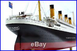 RMS Titanic White Star Line Cruise Ship Model 40 LED lights Wooden Ship Model
