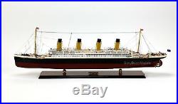 RMS Titanic White Star Line Wooden Ship Model 40 Hull Stripes Museum Quality