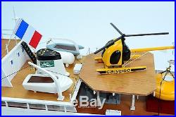 RV Calypso Minesweeper Research Vessel Handmade Wooden Ship Model 38