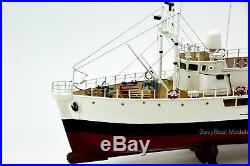 RV Calypso Research Vessel Handmade Wooden Ship Model with lights 36