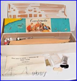 Rare Large 1950's Constructo Eagle Wooden Model Ship Kit MIB
