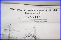 Rare Large 1950's Constructo Eagle Wooden Model Ship Kit MIB