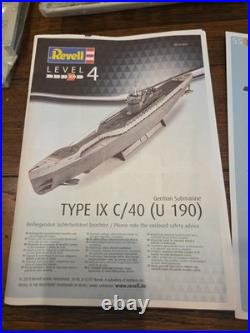 Revell 172 German U-boat Submarine Type IX C-40 U190 Model Kit Open Box