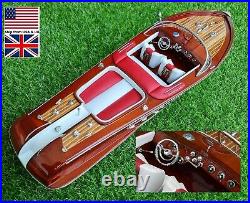 Riva Aquarama Speed Ship Boat Model Red Wooden Italian Nautica Handmade 21