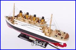 Rms Titanic Wooden Model Ship 42cm With Lights Handmade Model Cruise Great Gift