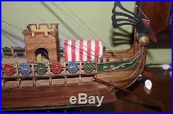 Roman Warship Scratch Built Caesar Bireme Wooden Viking Greek Model 34 Ship