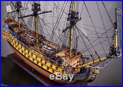 SOLEIL ROYAL 37 large scaled wood model ship historic French tall sailing boat