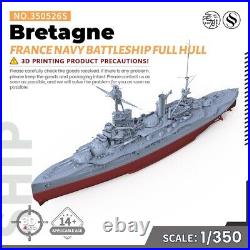 SSMODEL 526S 1/350 Military Model Kit France Navy Bretagne Battleship Full Hull