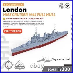 SSMODEL SSC300562S-A 1/300 Military Model Kit HMS London Cruiser 1945 Full Hull