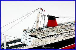 SS France French Line Flagship Ocean Liner Wooden Ship Model 41.5 Scale 1300