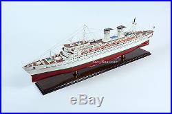 SS Michelangelo Italian Line Ocean Liner Handmade Wooden Ship Model 36