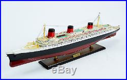 SS Normandie Ocean Liner 40 Handmade Wooden Ship Model