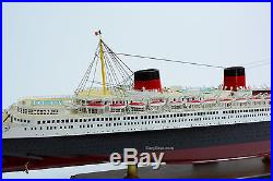 SS Normandie Ocean Liner 40 Handmade Wooden Ship Model