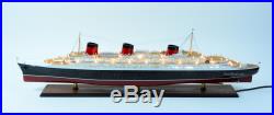 SS Normandie Ocean Liner Ship Model 48 with lights Handcrafted Ship Model