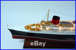 SS Normandie Ocean Liner Ship Model 48 with lights Handcrafted Ship Model