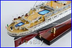 SS Rex Italian Ocean Liner Handmade Wooden Ship Model 34