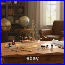 Scale 148 Longboat Model Ship Kit with Required Tools and Assembly Instructions