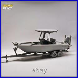 SeaChaser 23LX Center Console Boat Model & trailer kit 1-24 scale diorama 3Dboat