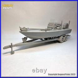 Skeeter SX230 Center Console Boat Model & trailer kit 1-24 scale diorama 3Dboat