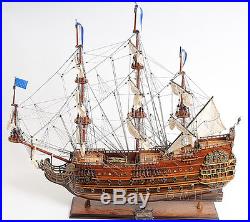 Soleil Royal French Navy Tall Ship 28 Built Wooden Model Saiboat Assembled