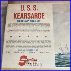 Sterling Models #d3 CIVIL War Uss Kearsarge Wood Ship Model Kit Rare! 32 3/4