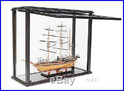 Table Top Display Case 36 Opening Front Wood Medium Tall Ship Sailboat Models